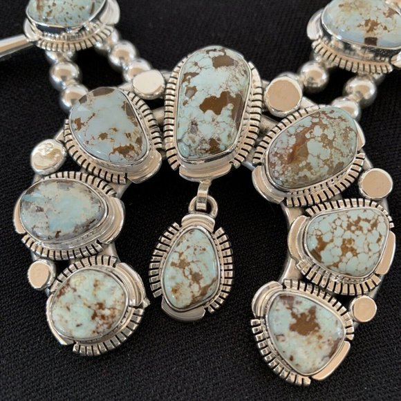Dry Creek Turquoise Sterling Squash Necklace - Picture 9 of 12